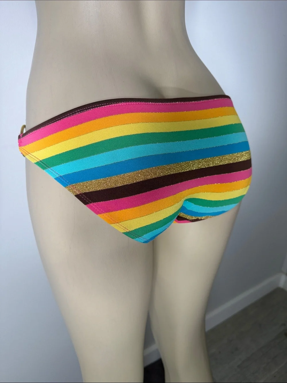 Women's Rainbow Stripe Bikini Bottom - Multi
